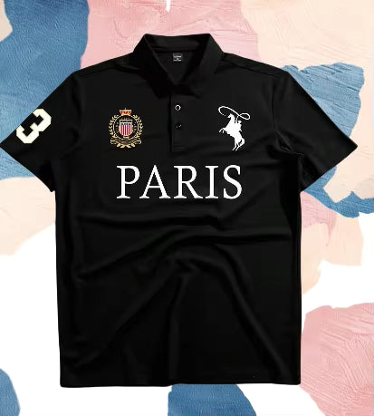 Manfinity Mode Men's Short-Sleeve Polo Shirt, Minimalist and Stylish Printed Sporty Style Polo Suitable for Summer Streetwear.